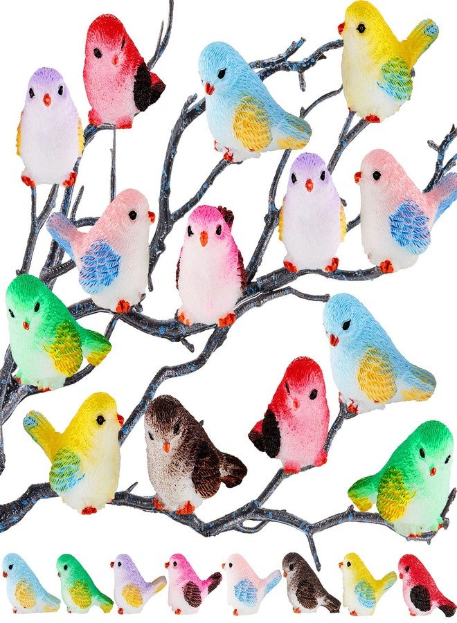 Skylety 24 Pieces Miniature Bird Figurines Dollhouse Simulation Decorative Bird Figures Toy Cute Animal Model for Garden, Miniatures Moss Decoration, Micro Landscape - Image 1