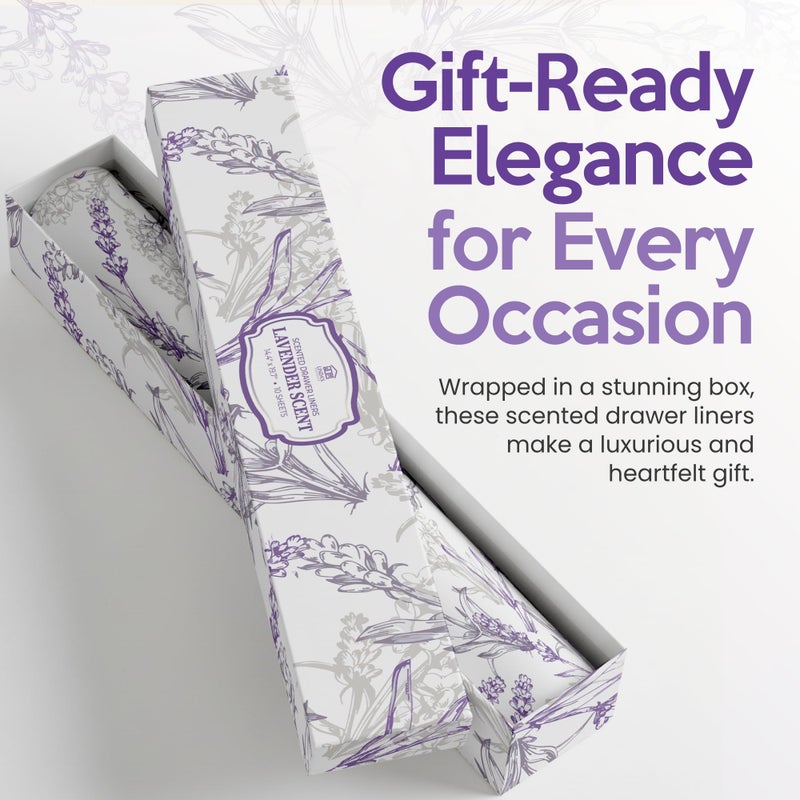 Linda's Essentials Lavender Scented Drawer Liners for Dresser Drawers (10 Large Sheets, 19.7" x 14.4") - Non Adhesive Drawer Paper Liner for Bedroom Dresser & Closet Shelves by Lindaâ€™s Essentials - Image 5