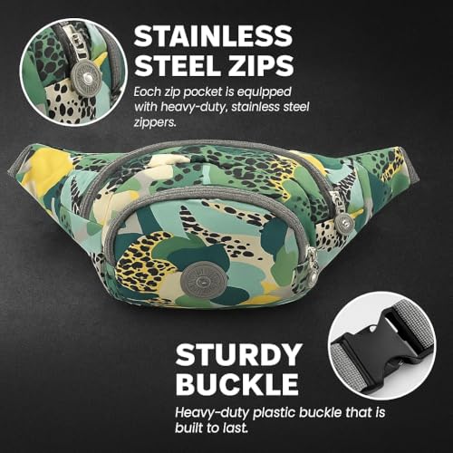 CRESSNOVA Waterproof Waist Bag for Man & Woman | Waterproof Travel Money Belt with RFID Security | Waist Bag for Woman | Waist Pouch Bag for Men | Stylish Bag for Gym, Cards & Cash (Urban Jungle) - Image 5