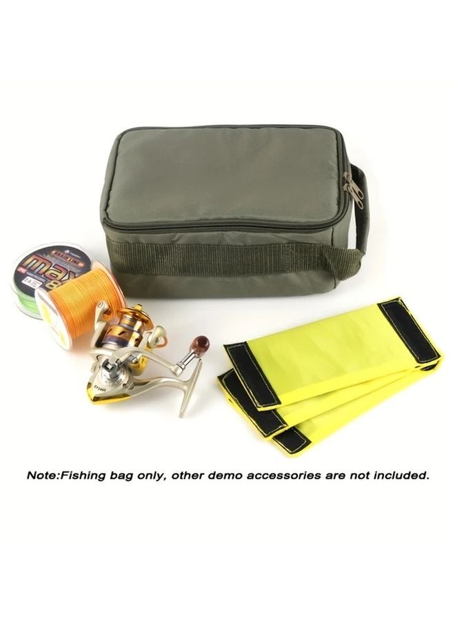 حقيبة تخزين منظمة لأدوات الصيد للبكرة والخيط والطعم والخطاف باللون الأسود الحقيقي - Image 4