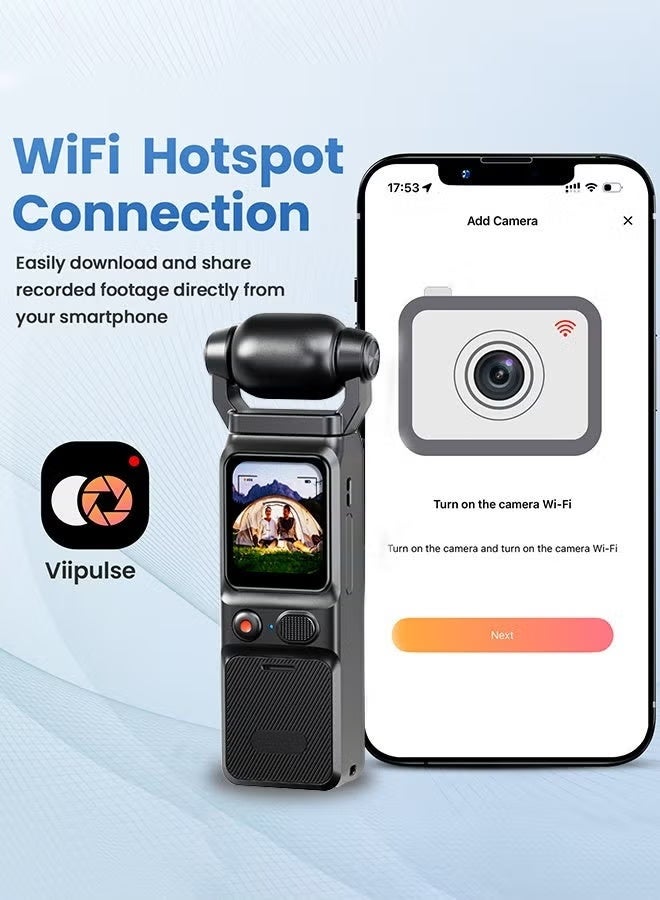 Lowyam 4K Action Camera with 3000mAh Battery | 6-Axis Stabilizer & 1.6" Touch Screen | 160° Wide Angle & 180° Rotating Lens | Includes 128GB Card for Outdoor Riding, Diving, Vlogging - Image 5