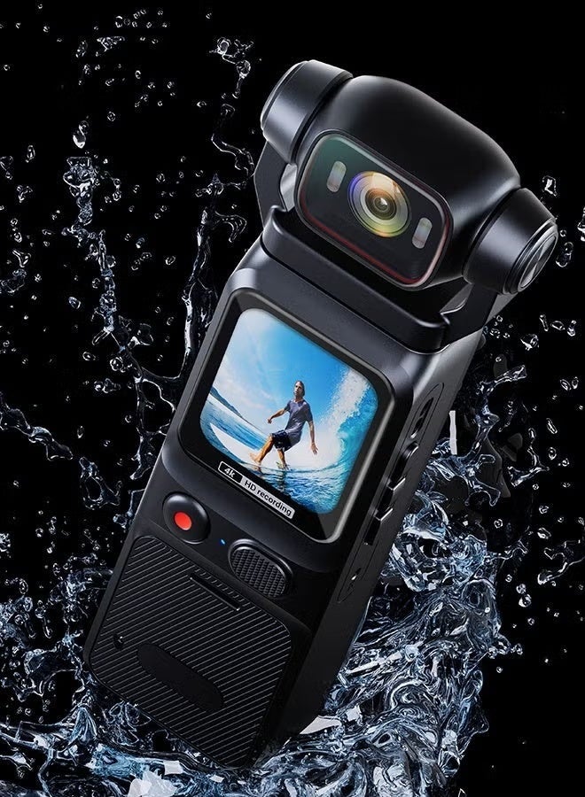 Lowyam 4K Action Camera with 3000mAh Battery | 6-Axis Stabilizer & 1.6" Touch Screen | 160° Wide Angle & 180° Rotating Lens | Includes 128GB Card for Outdoor Riding, Diving, Vlogging - Image 3