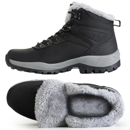 CC-Los Women's Lightweight Waterproof Winter Boots | Urban Hiker Snow Bootie | Black Size 9.5 - Image 5