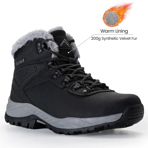 CC-Los Women's Lightweight Waterproof Winter Boots | Urban Hiker Snow Bootie | Black Size 9.5 - Image 2