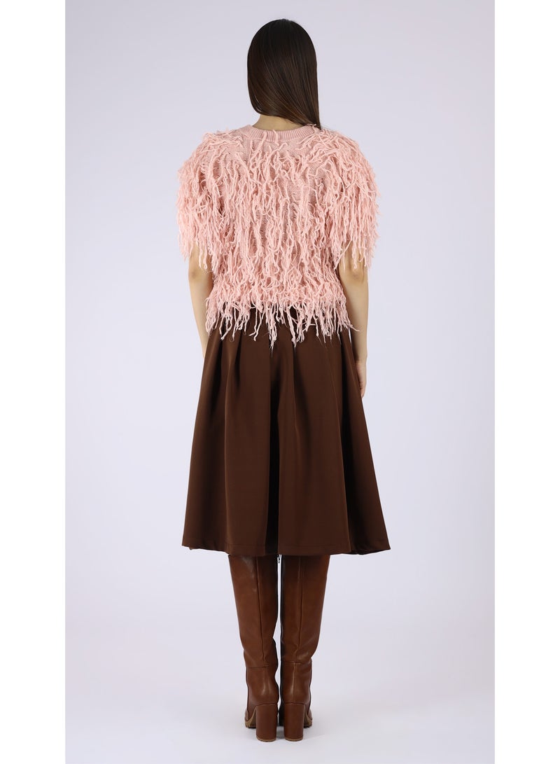 KYVELi Women’s Shaggy Textured Knit Top – Pink - Image 5