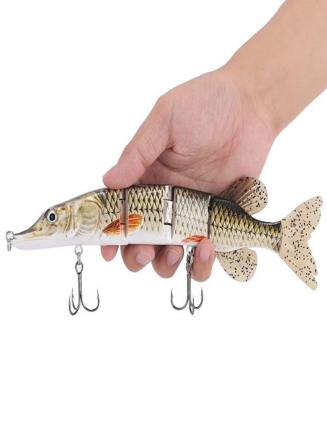 PDXGGB 10in Large Topwater Multi Jointed Fishing Lures Bait,4 Segment Big Giant Floating Fishing Bass Lures,Crankbaits Swimbaits with Treble Hook (10IN4J-02) - Image 1