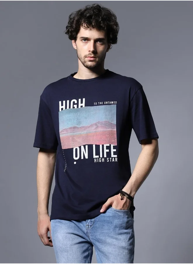 HIGH STAR Men Blue Tshirts