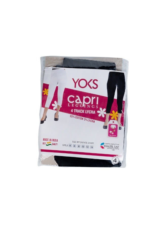YOKS Girl's Capri Leggings Black (10) - Image 5