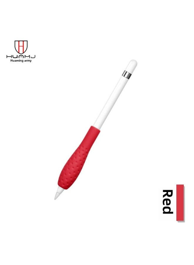 Silicone Pen Case For Pencil 1/2nd Gen Ipad Tablet Handwriting Pen Protective Cover Digital Computer/ipad Protective Cover-Color:Red (short)-Applicable Model:apple Pencil  - Image 1