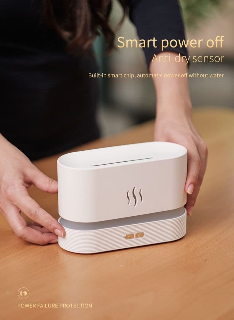 ELTRAZONE Humidifier Flame Aroma Diffuser Aromatherapy, 180ml (White) - Image 2