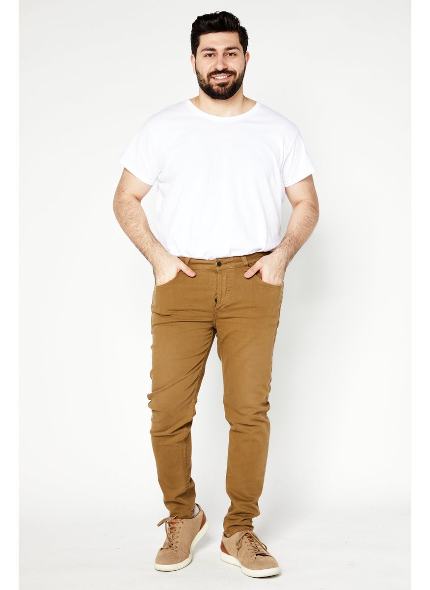 Sorbino Men Skinny Fit Plain Stretchable Jeans, Khaki  - Image 2