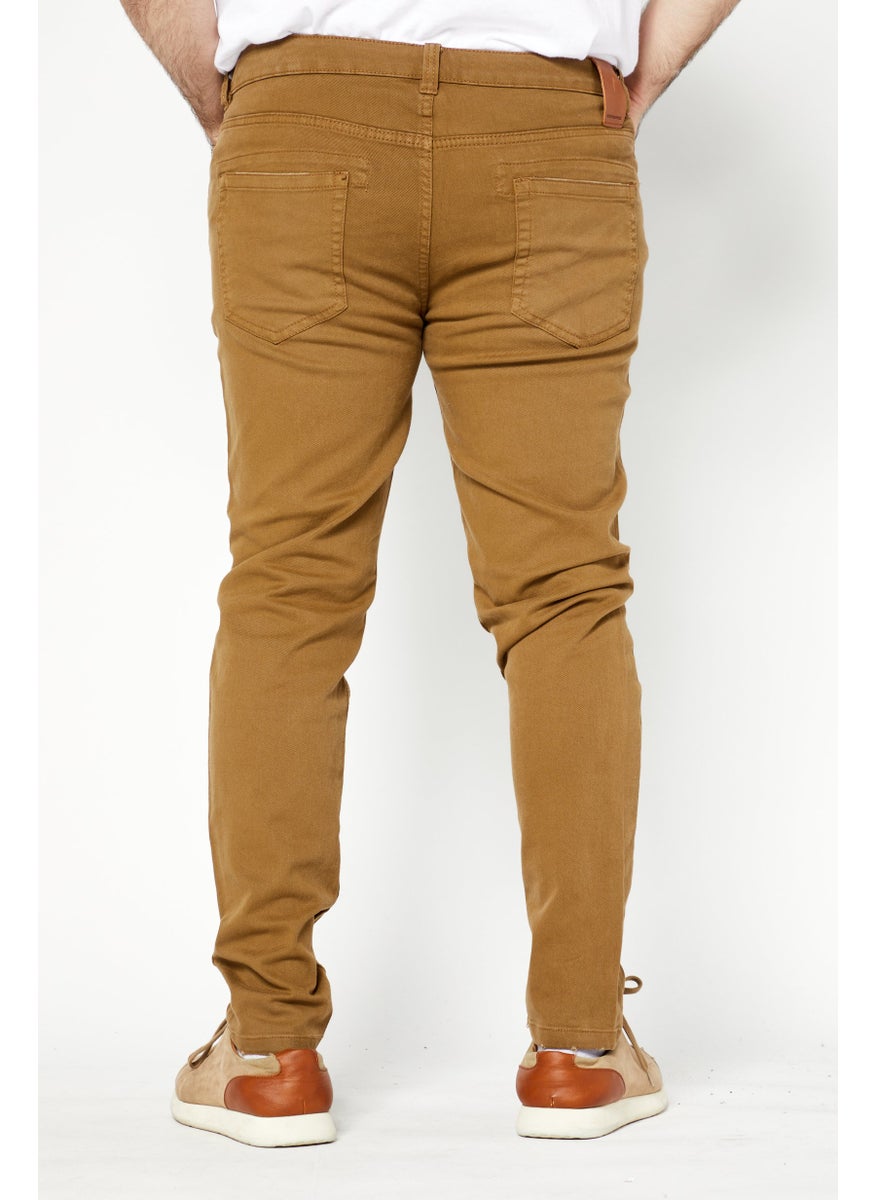 Sorbino Men Skinny Fit Plain Stretchable Jeans, Khaki  - Image 4
