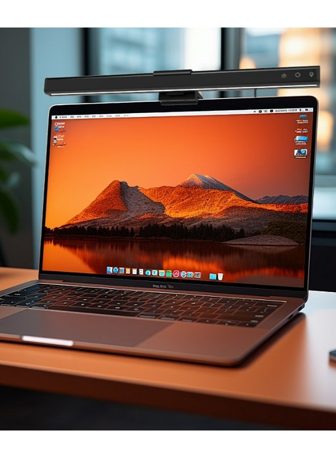 Square RGB Computer Monitor Light Bar, 14.17 بوصة قابلة للفصل المشبك والذراع المصباح, 5 درجات حرارة اللون, التحكم باللمس, العناية بالعين غير المشرقة, ضوء محيطي RGB مضاء خلفيا, لشاشات سمك 0.86 بوصة, ABS + المعدن, أسود - Image 5