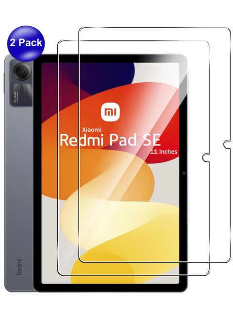 قطعتان من واقي شاشة الكمبيوتر اللوحي الزجاجي لجهاز Xiaomi Redmi Pad SE 11 بوصة