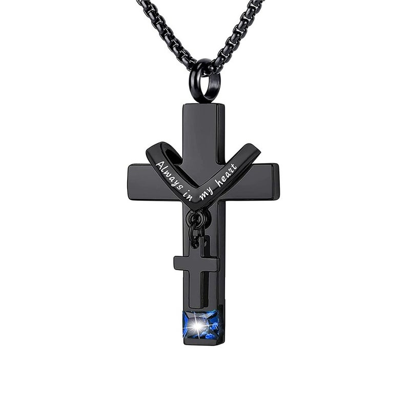 Perfume Bottle Necklace Memorial Pendant Cross Pet Ashes Urn Jewelry for Women Men