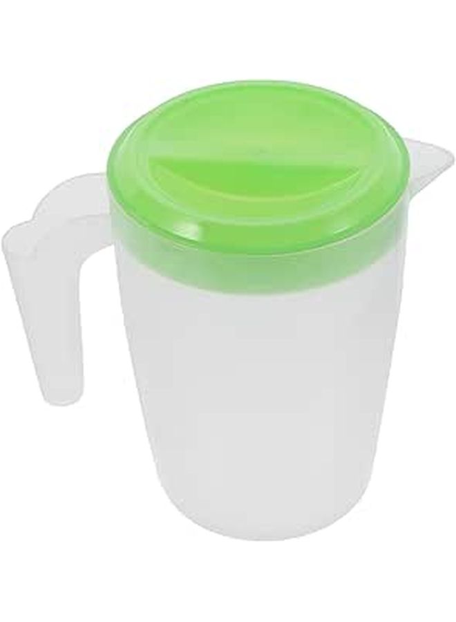 Plastic Cold Water Pitcher 1 Liter Green with Leakproof Lid for Refrigerator Juice Serving - Image 1