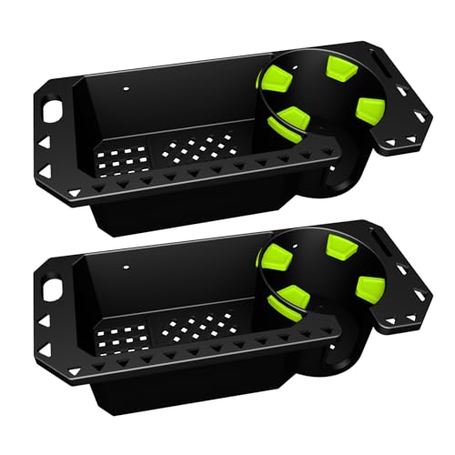 Gocozer Boat Cup Holder with Rubber Tab Boat Accessories Boat Storage Organizer Holder Caddy Universal Fit for Jon Boat Bass Boat Marine Kayak Pontoon Canoe Drill or Adhesive 2 Ways InstallationBlack2PCS - Image 1