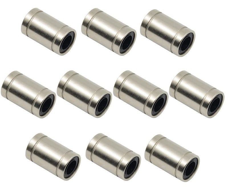 ReliaBot 10PCs LM8UU Linear Ball Bearing Nickel Plated 8mm x 15mm x 24mm for 8mm Linear Motion Shaft for 3D Printer and CNC Machine - Image 1