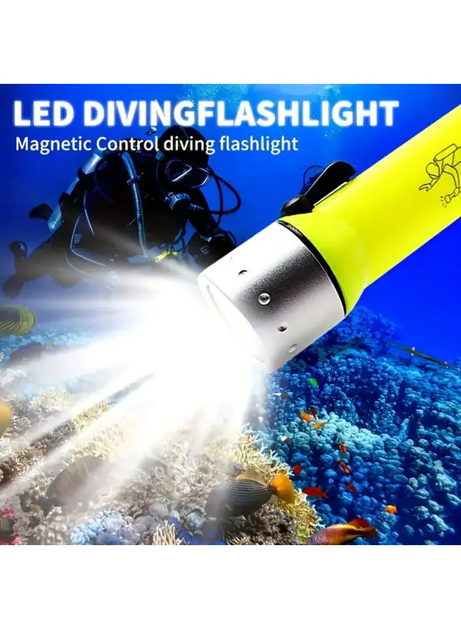 Professional Diving Flashlight Scuba Safety LED Light Magnetic Rotary Switch - Image 2