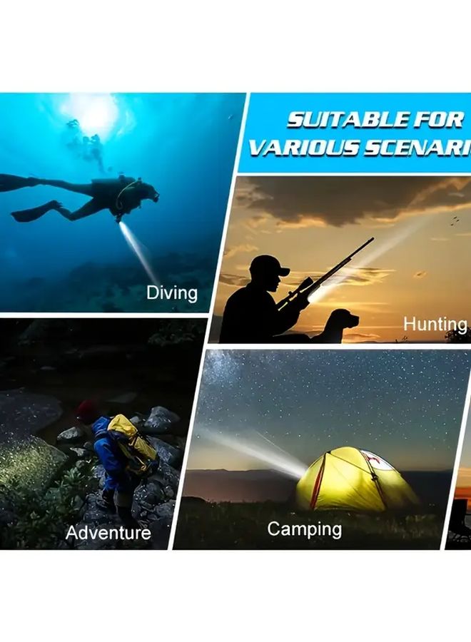 Professional Diving Flashlight Scuba Safety LED Light Magnetic Rotary Switch - Image 5