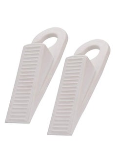 Generic Door Stopper,  Rubber Hook Type Door Stopper, Door Stop Works on All Floor Surfaces, Control The Size of The Door Gaps and Prevent The Lock Outs,1 Inch Thick, 2 Pack White  - Image 1