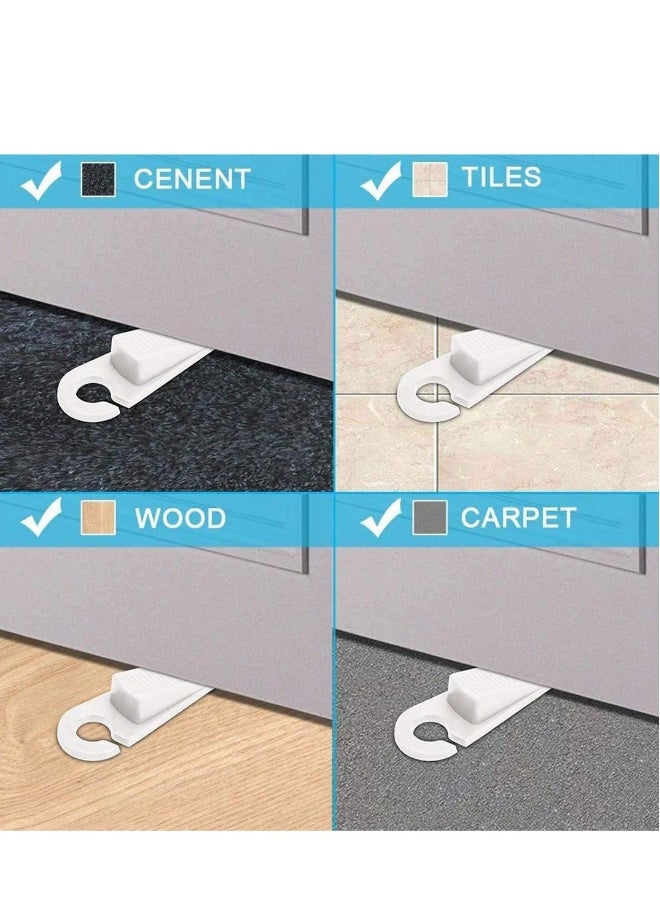 Generic Door Stopper,  Rubber Hook Type Door Stopper, Door Stop Works on All Floor Surfaces, Control The Size of The Door Gaps and Prevent The Lock Outs,1 Inch Thick, 2 Pack White  - Image 3