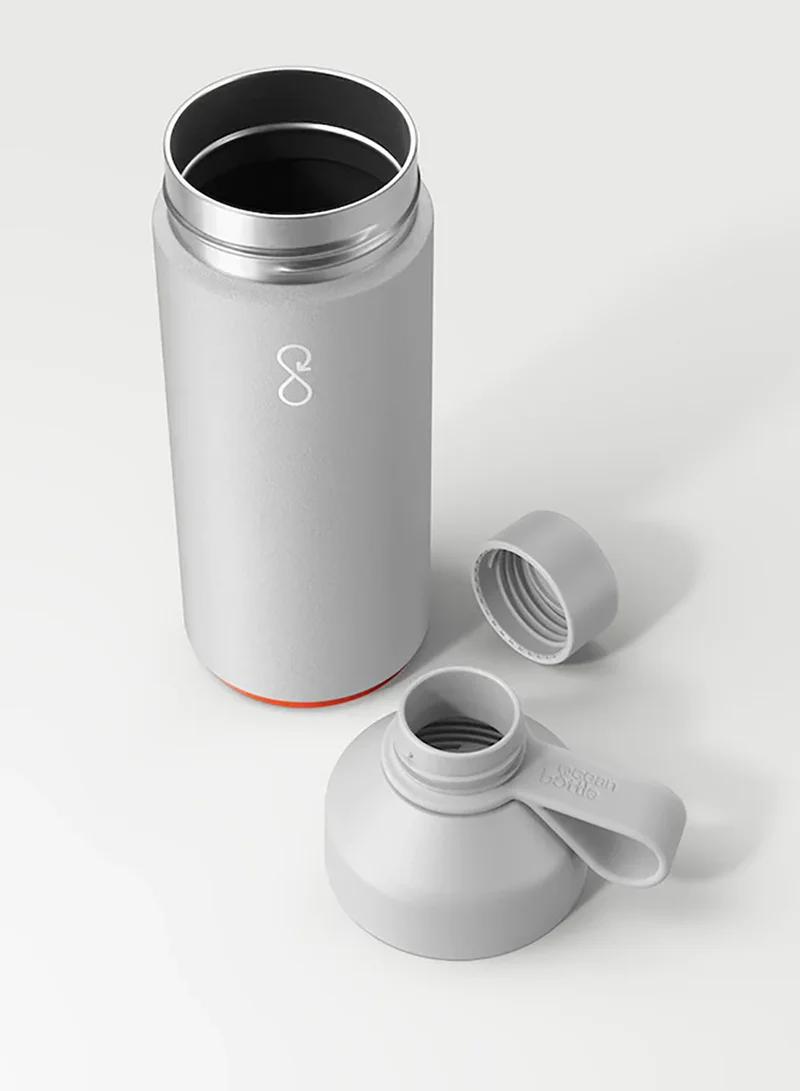 Ocean Bottle Eco-Friendly Stainless Steel Reusable Water Bottle Leakproof BPA Free Dishwasher Safe Double Wall Vacuum Insulated Thermos Flask - Rock Grey - 34 oz