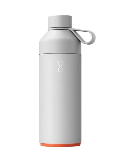 اوشن بوتل Eco-Friendly Stainless Steel Reusable Water Bottle Leakproof BPA Free Dishwasher Safe Double Wall Vacuum Insulated Thermos Flask - Rock Grey - 34 oz