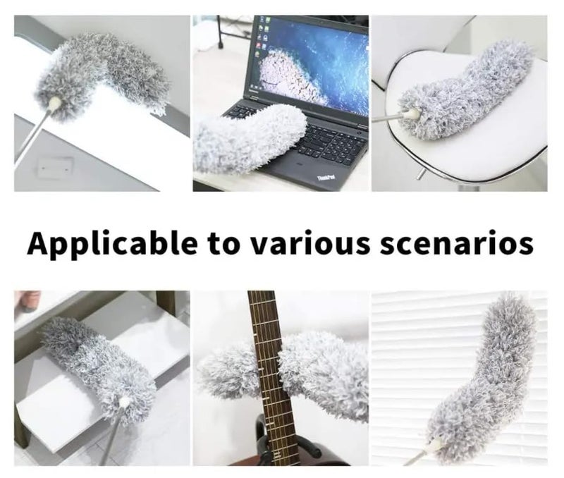 AMENDAS Alloy Steel Fan Cleaning Brush With Long Handle Broom Feathers Roof Cleaning Brush Long Handle Adjustable Dust Cleaner Brush For Home Wall Cleaner Mop Cobweb Cleaner Stick - Image 5