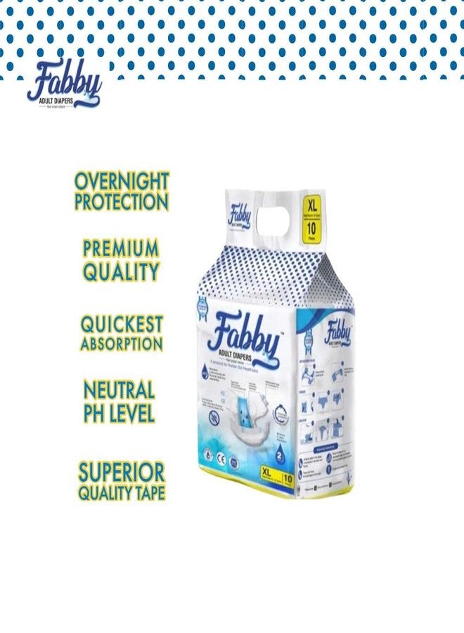 Fabby Premium Adult Diapers for Unisex | Tape Style | Minimum 2 Litres Absorption | Anti-Bacterial, Waist Size (43-67 Inch) - XL - Size - 20 Count - Image 4