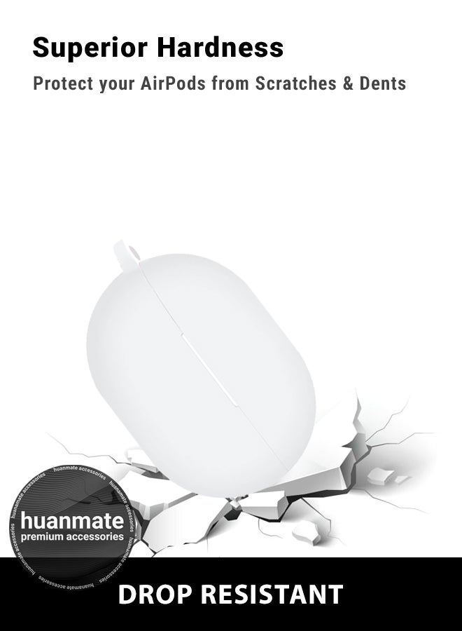 huanmate Huawei FreeBuds Pro 4 Silicone Case Cover - White - Made with Soft Silicone, Lightweight & Durable - Stylish Design, Accurate Cut-outs, Easy Installation & Removal  - Image 4