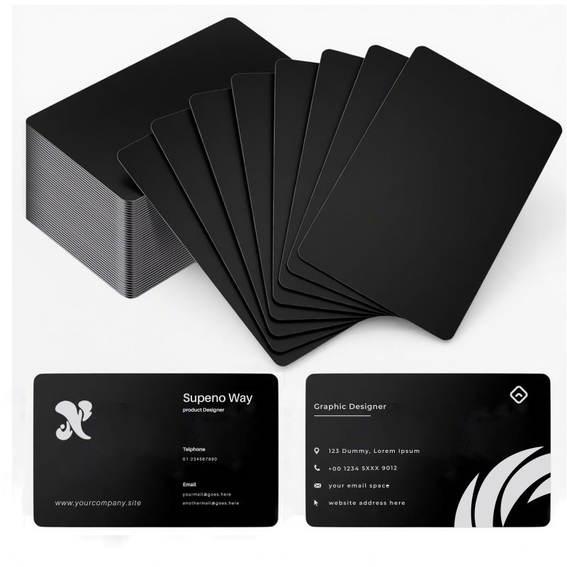 hansmaker 0.8mm Blanks Metal Business Card for Laser Engraving, Premium Aluminum Sheet Multipurpose DIY Gift Metal Cards Black 86 X 54 mm, 26pcs (26) - Image 1