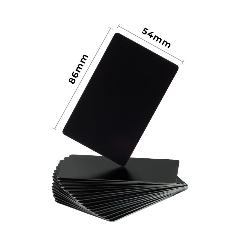 hansmaker 0.8mm Blanks Metal Business Card for Laser Engraving, Premium Aluminum Sheet Multipurpose DIY Gift Metal Cards Black 86 X 54 mm, 26pcs (26) - Image 3