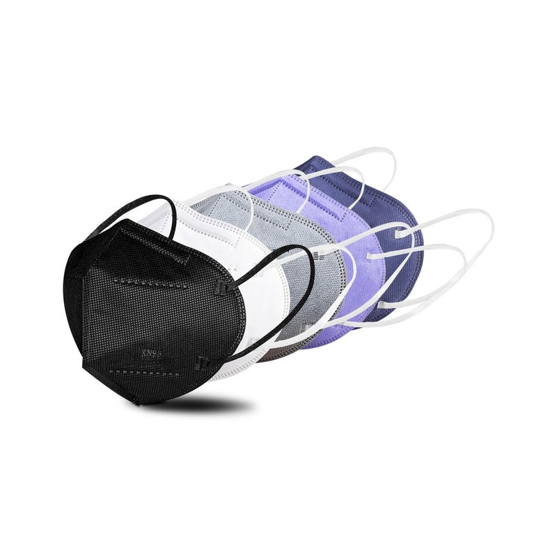 50 Pcs KN95 Breathable Face Masks 5 Layer Disposable Foldable Mix Colors Hypoallergenic - Image 5