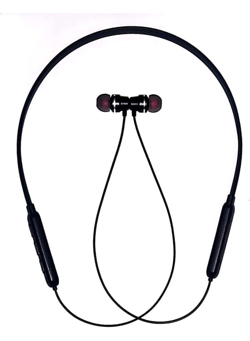 ILike TD09 Wireless Bluetooth Neckband Earphones with Desktop Phone Stand Holder - Aluminum Alloy & ABS Build - Black - Image 1