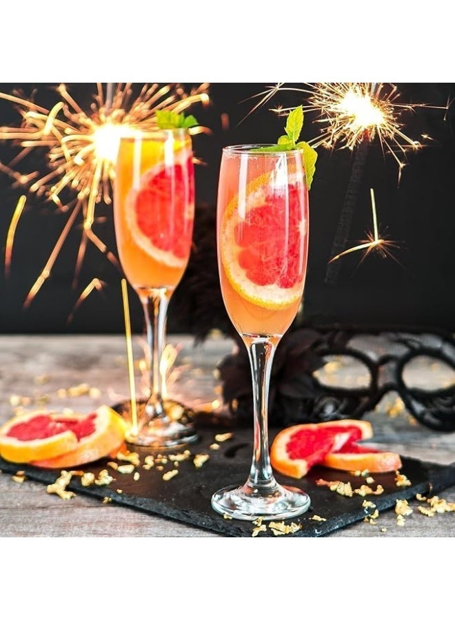 Champagne Flutes | Set of 6 |Stylish Wine Glass 180 ML | Lead-Free Crystal Glass | Prosecco Glasses | For Home, Restaurants & Parties | Dishwasher Safe - Image 3