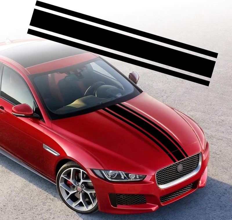 BPA Car Hood Stripe Sticker - Black Vinyl Decal - Image 1