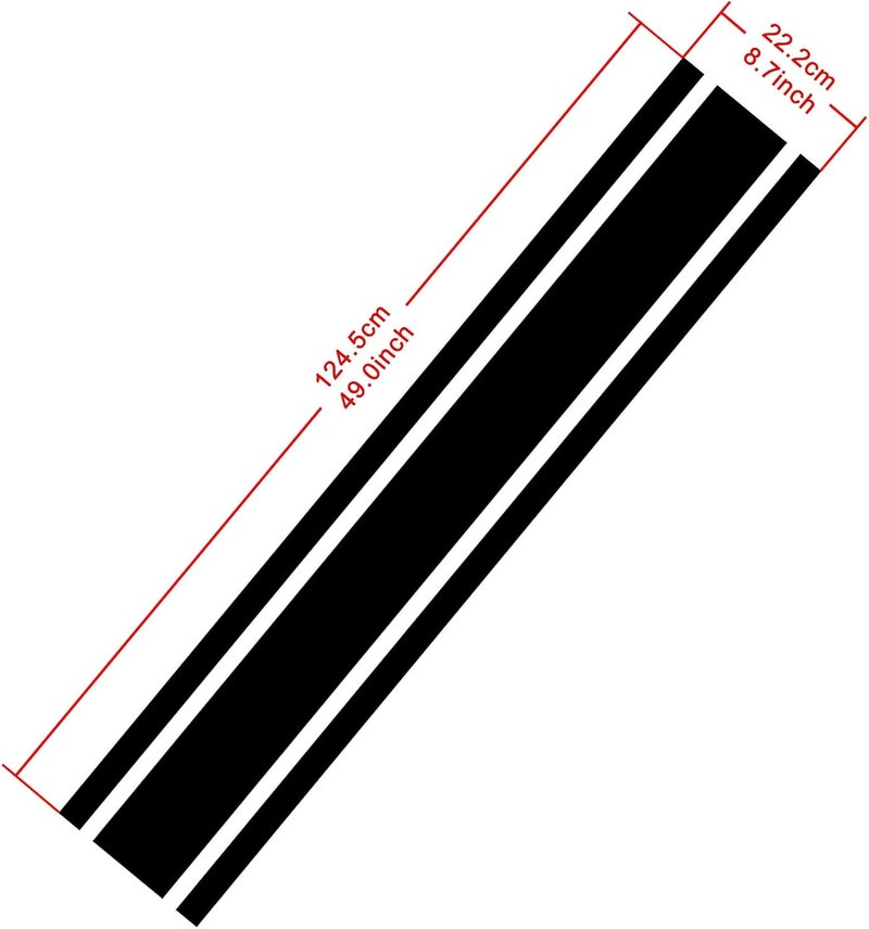 BPA Car Hood Stripe Sticker - Black Vinyl Decal - Image 2