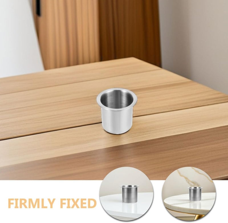 PATKAW 2pcs Stainless Steel Cup Holder Insert for Car Rv Sofa Recliner, Heavy Duty Drop-in Drink Holder Compatible with Yacht and Chair Armrest - Image 3