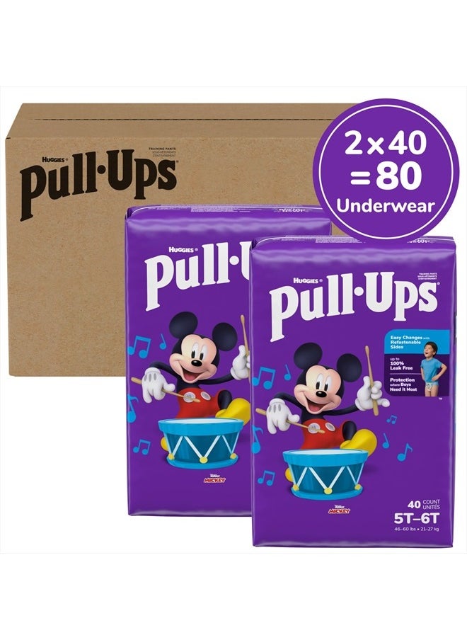 Pull-Ups Boys' Potty Training Pants, 5T-6T (46+ lbs), 80 Count (2 Packs of 40)  - Image 2