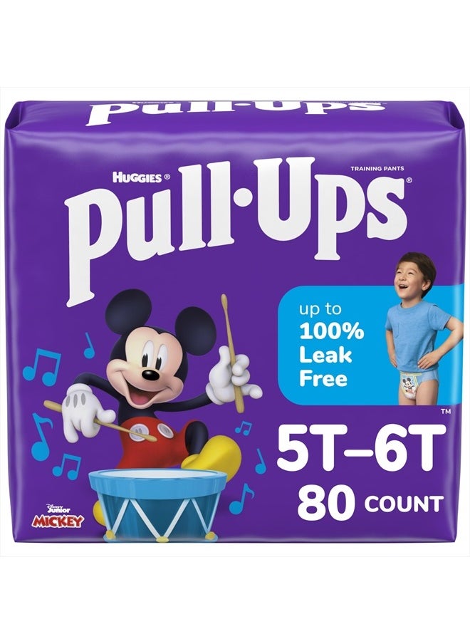 Pull-Ups Boys' Potty Training Pants, 5T-6T (46+ lbs), 80 Count (2 Packs of 40)  - Image 1