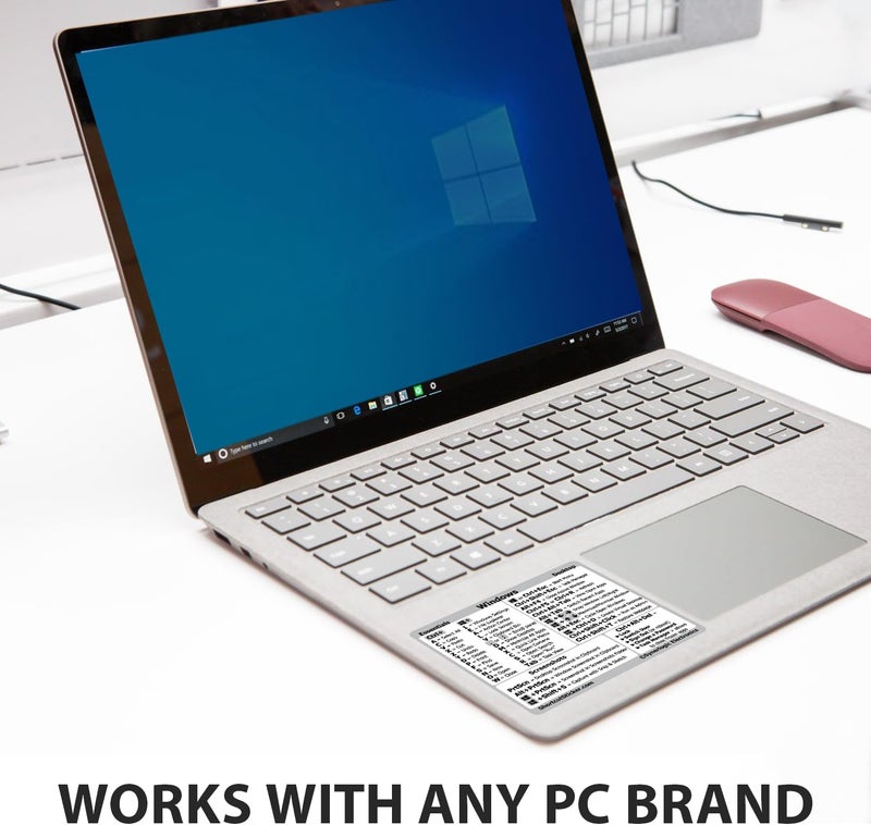 Synerlogic Windows PC Reference Keyboard Shortcut Sticker | Vinyl, Laminated Windows Shortcut Sticker for PC Laptop or Desktop | Shortcuts Cheat Sheet (White/Small) - Image 4