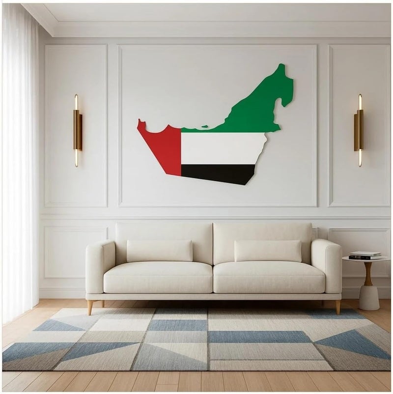 ARS UAE Map Acrylic Wall Art, UAE – Premium Geometric UAE Flag Design, Glossy UV Printed Acrylic Wall Decor for Office Home Decor, Living Room & National Day Gift 60 x 70CM - Image 4