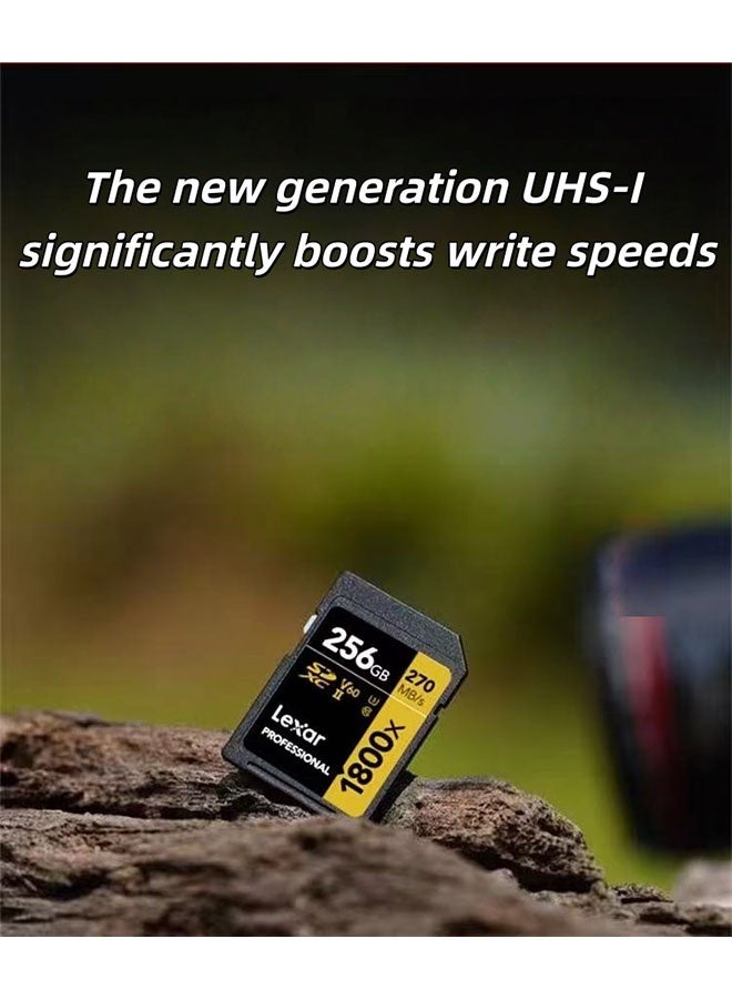 بطاقة Lexar 1800x SD بطاقة SDXC UHS-II احترافية بسعة 256 جيجابايت، تصل سرعتها إلى 270 ميجابايت/ثانية - Image 3
