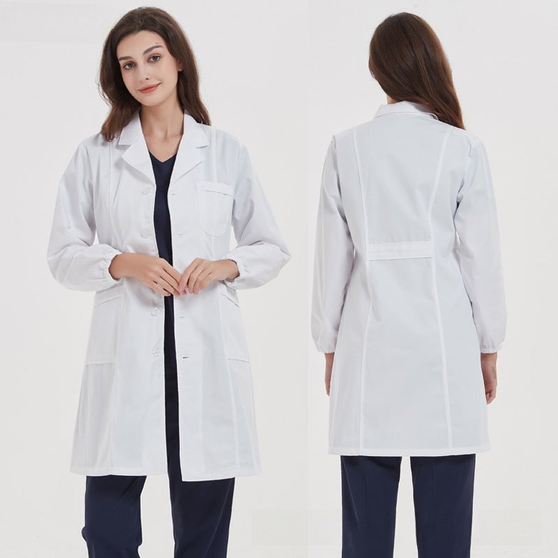 Unisex Lab Coats Long Short Sleeves Workwear Women's elastic sleeve thick/back fixed belt 