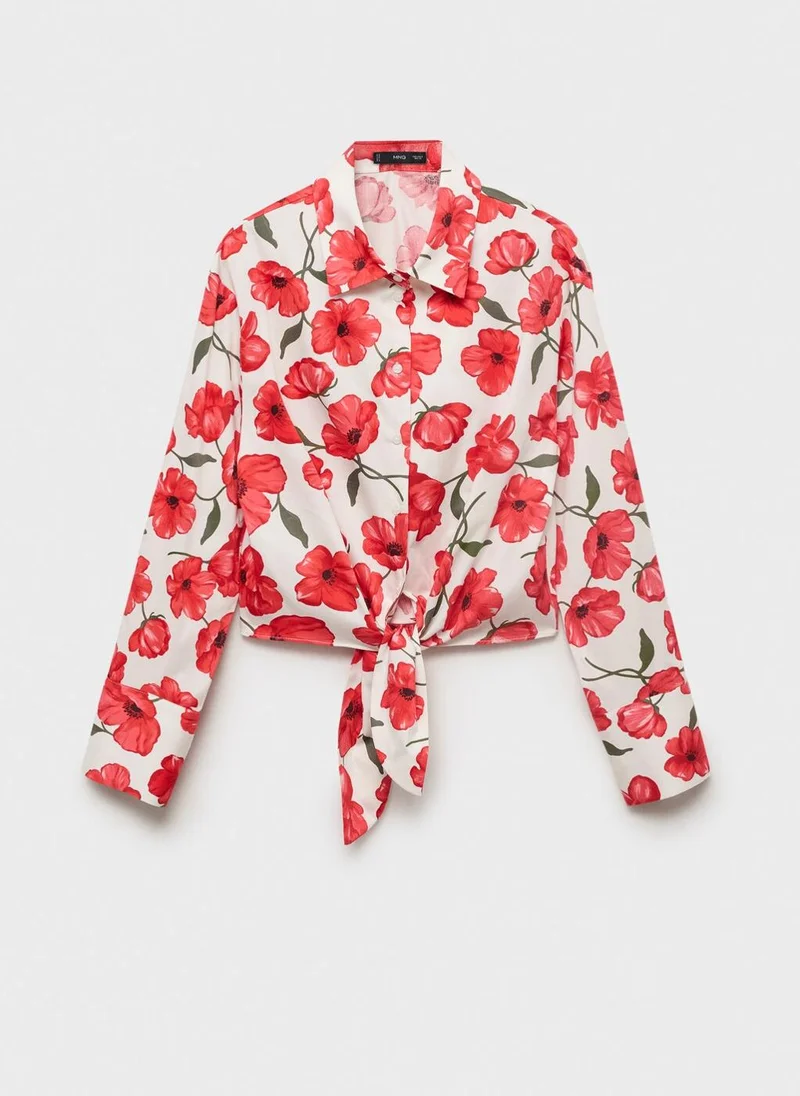 MANGO  Floral-print poplin shirt for Women | Best Price UAE