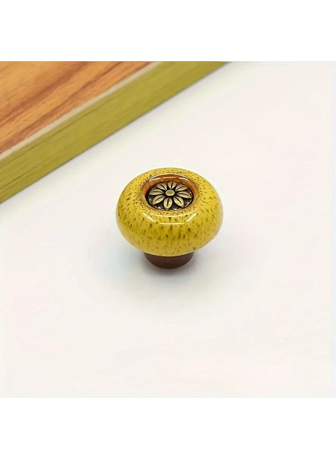 5Pcs Multicolor Ceramic Cabinet Knobs Leopard Print Round Pulls With Screws - Image 5