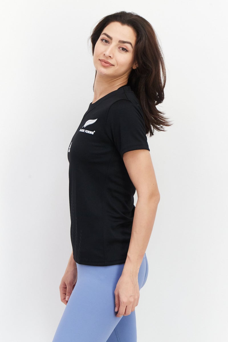 Adidas قميص رجبي رياضي نسائي، أسود - Image 4