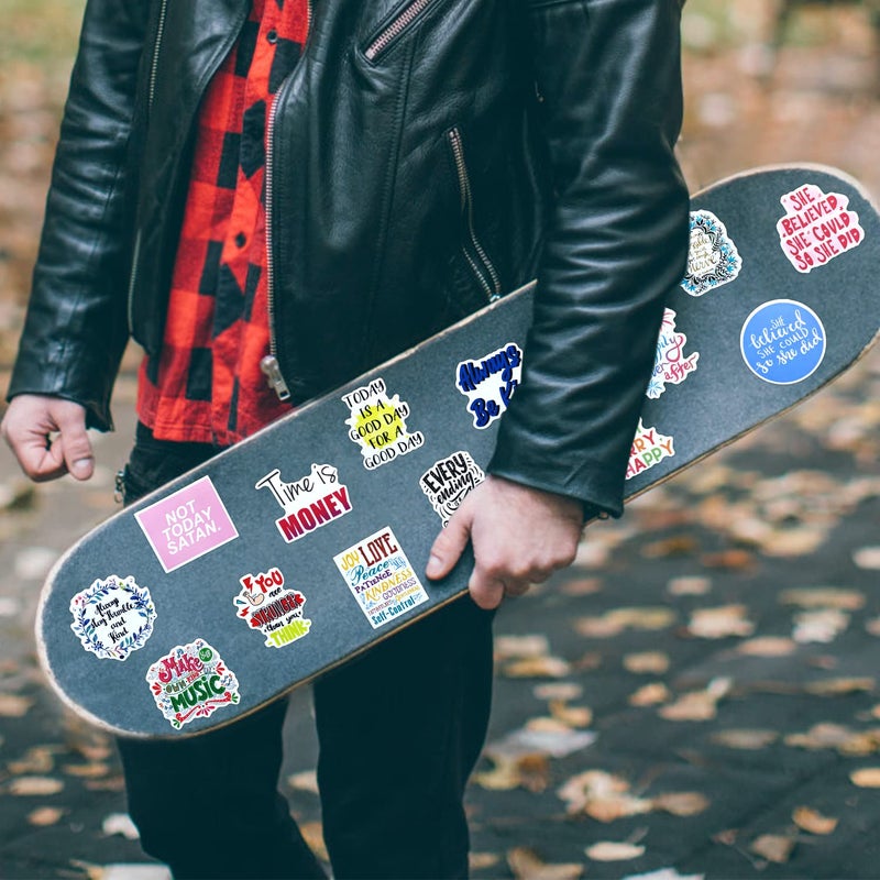 Airnogo Inspirational Stickers 100 Pcs Positive Quotes Sticker Packs Waterproof Vinyl Decals Aesthetic Motivational Sayings Stickers for Water Bottle Laptop Scrapbook Cups Book Binders Skateboard Cards Bike - Image 5