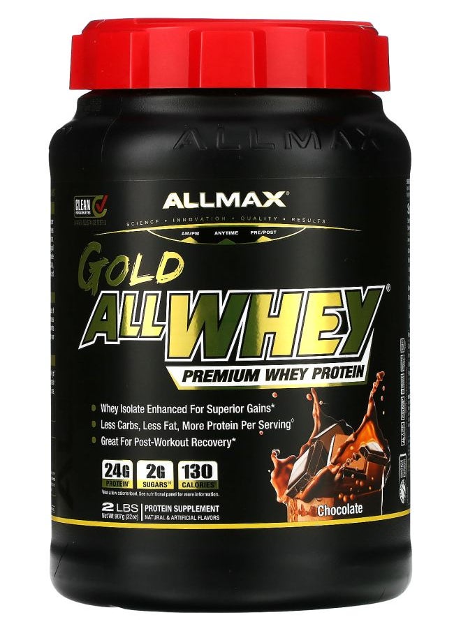 Allmax GOLD ALLWHEY® Premium Whey Protein Chocolate 2 lbs (907 g) 